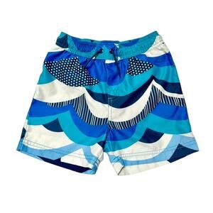 Tea Collection Scallop Waves Mid Length Swim Trunk Size 6